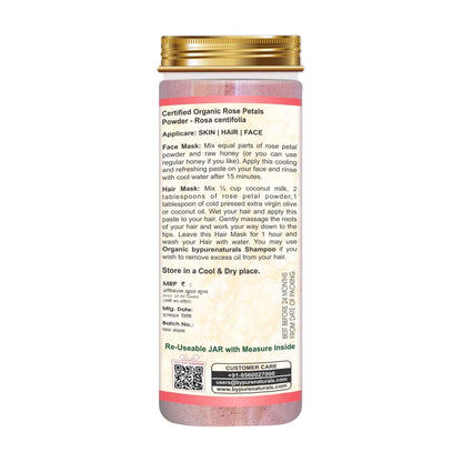 byPureNaturals 100% Organic Rose Petals Powder- 100 Gm