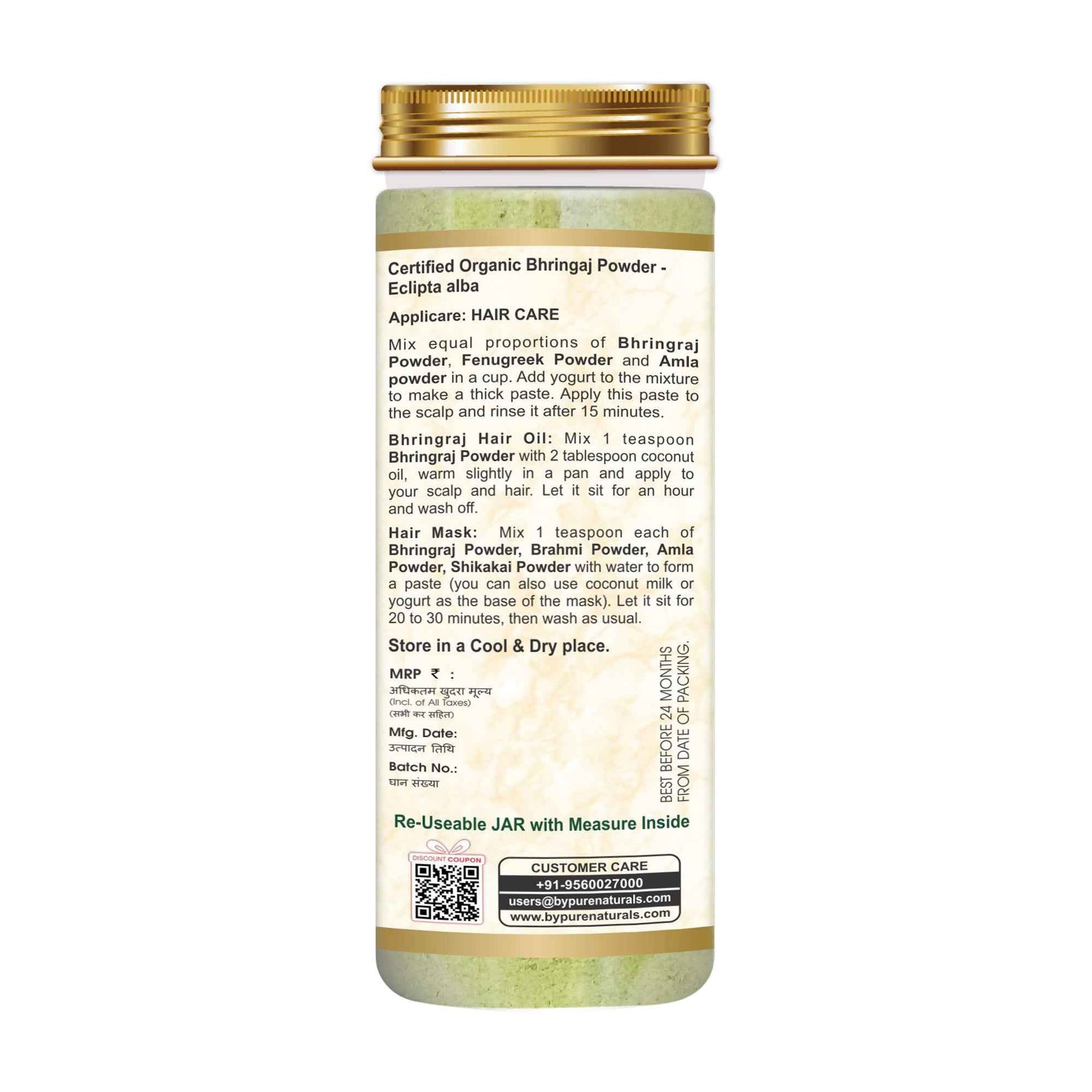 byPureNaturals 100% Organic Bhringraj Powder- 100 Gm