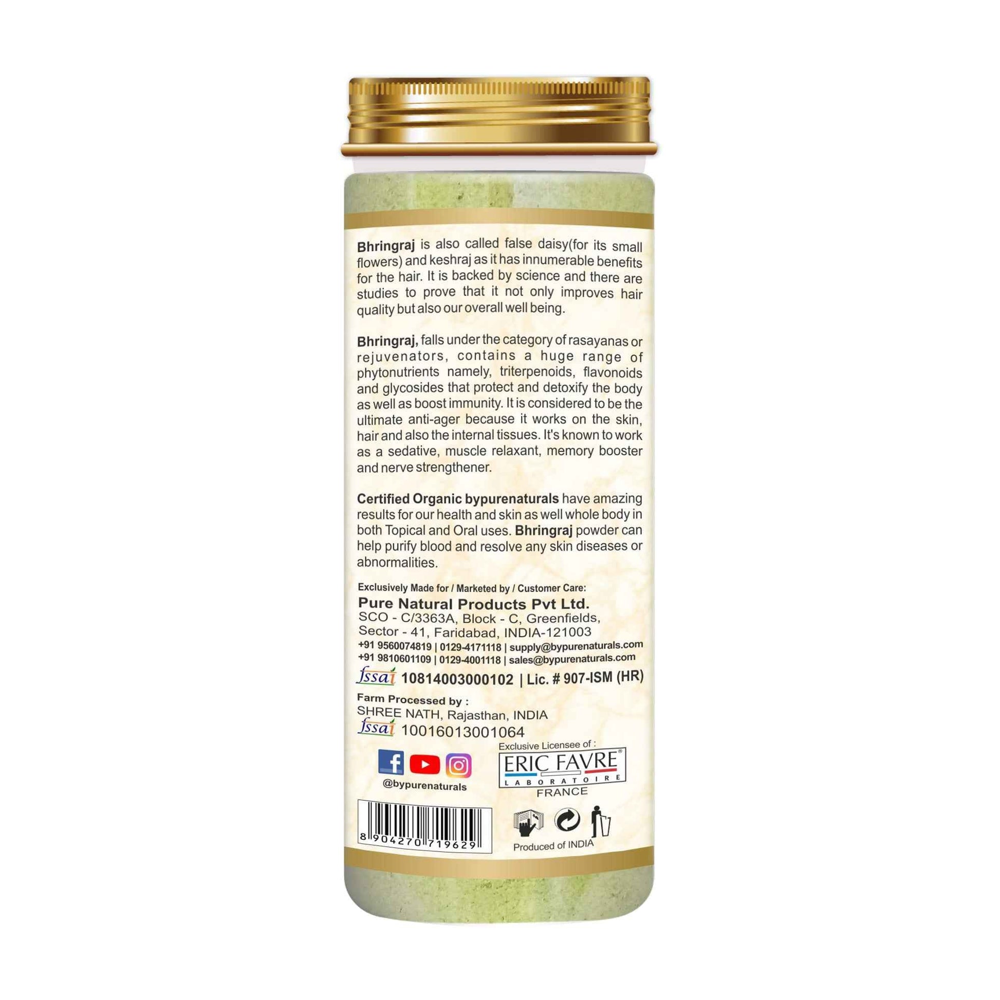 byPureNaturals 100% Organic Bhringraj Powder- 100 Gm