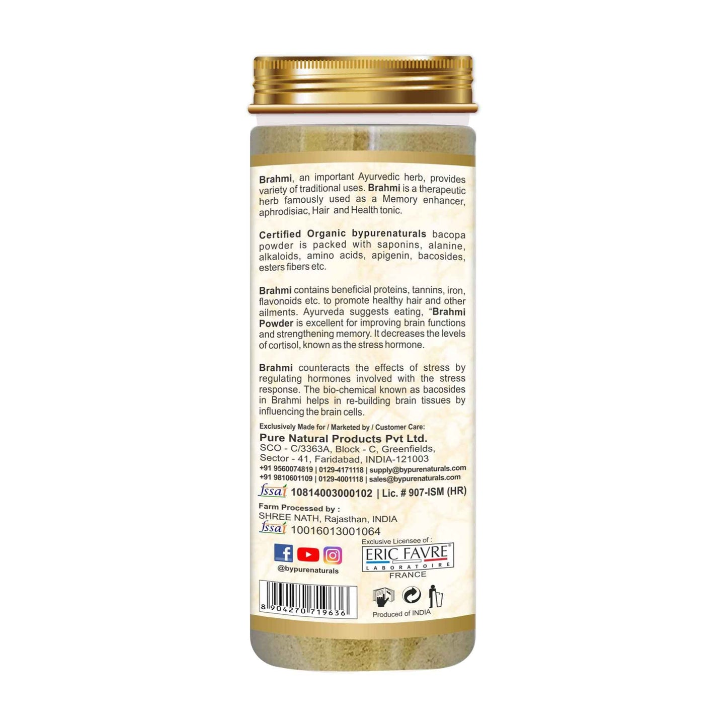 byPureNaturals 100% Organic Brahmi Powder- 100 Gm