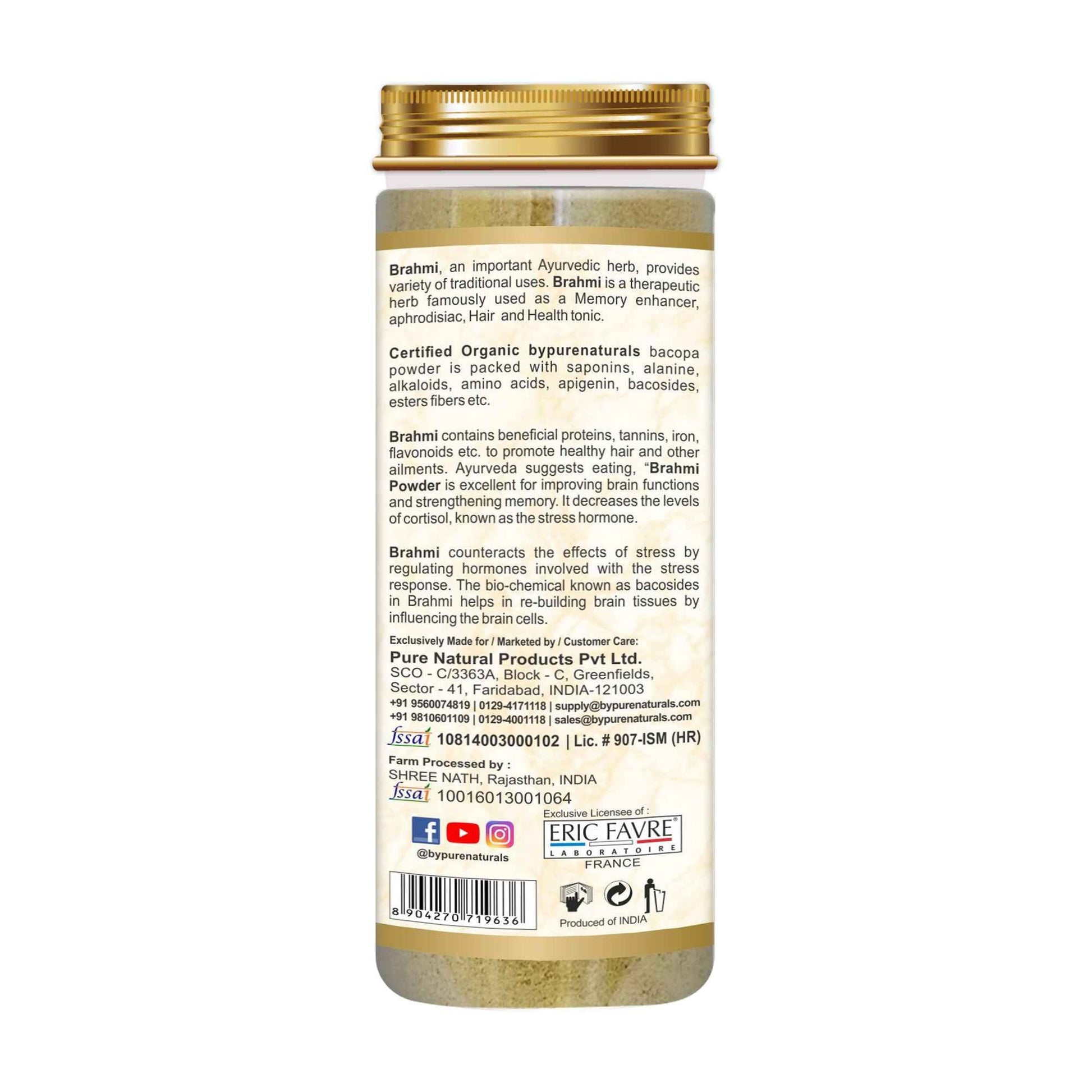 byPureNaturals 100% Organic Brahmi Powder- 100 Gm