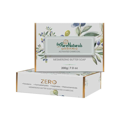 byPureNaturals Organic Shea Butter Activated Charcoal Soap- 200gm