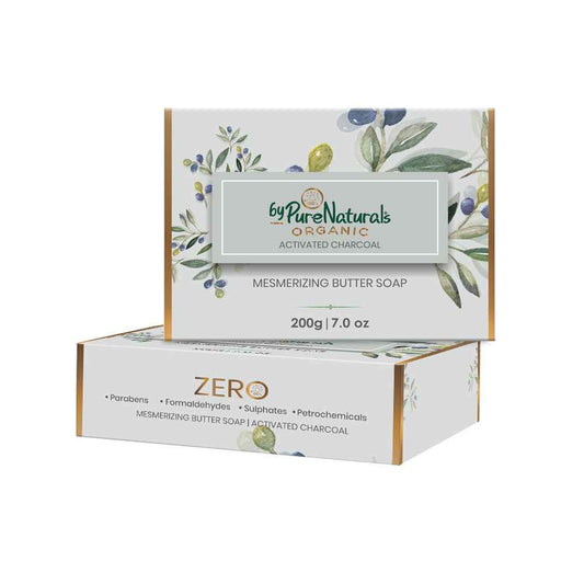 byPureNaturals Organic Shea Butter Activated Charcoal Soap- 200gm