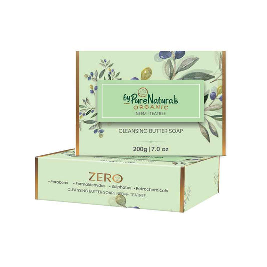 byPureNaturals Organic Shea Butter Neem & Tea Tree Soap- 200gm
