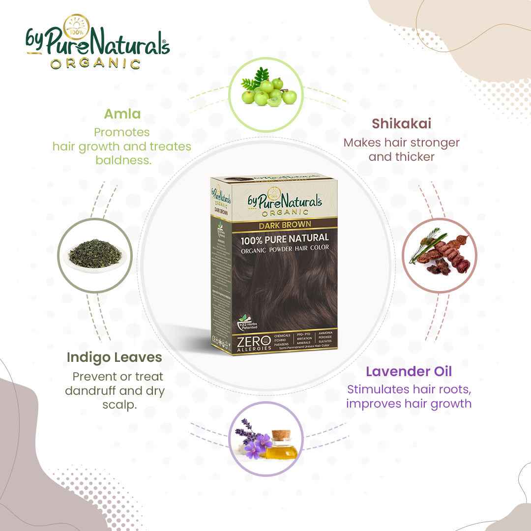 byPureNaturals 100% Organic Pure Natural Powder Hair Color- 120 Gm