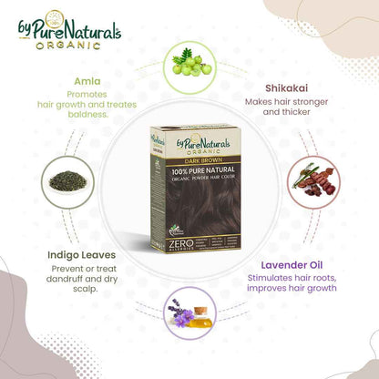 byPureNaturals 100% Organic Pure Natural Powder Hair Color- 120 Gm