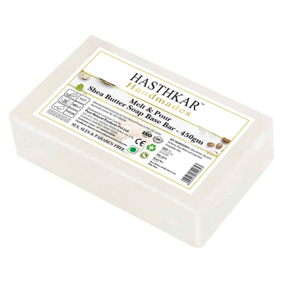 Hasthkar SLS & Paraben Free Shea Butter Glycerine Soap Base Bar- 450 Gm