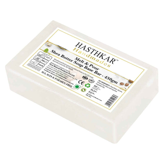 Hasthkar SLS & Paraben Free Shea Butter Glycerine Soap Base Bar- 450 Gm