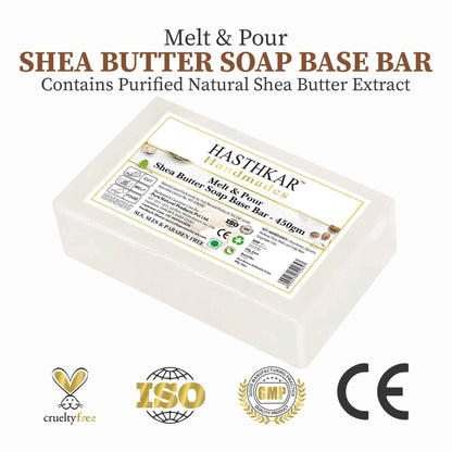 Hasthkar SLS & Paraben Free Shea Butter Glycerine Soap Base Bar- 450 Gm (Pack of 2)
