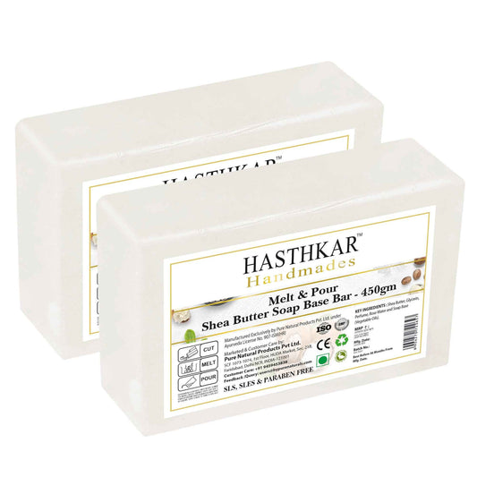 Hasthkar SLS & Paraben Free Shea Butter Glycerine Soap Base Bar- 450 Gm (Pack of 2)