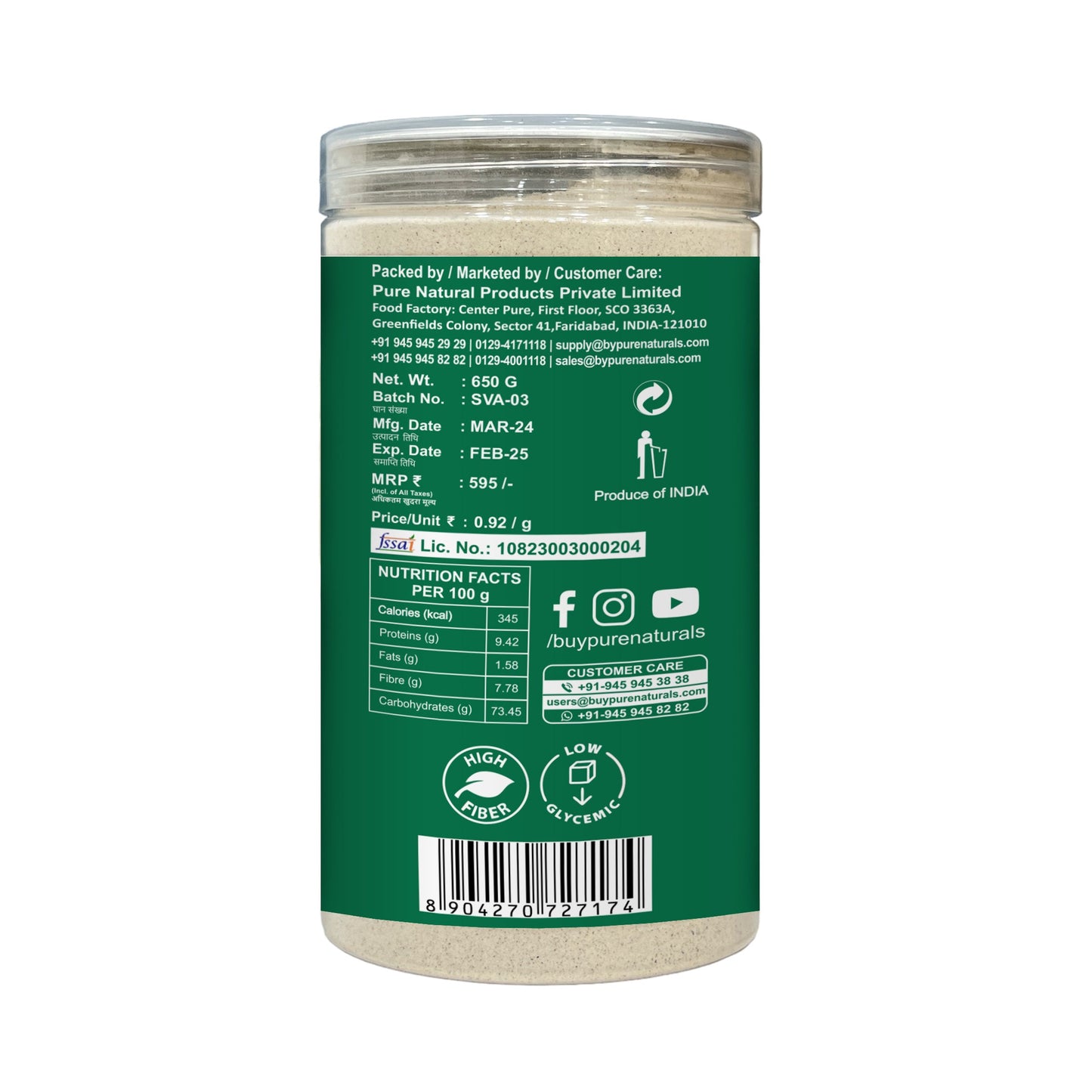 byPureNaturals Gluten Free Singhara Atta (Water Chestnut Flour)- 650 Gm - BuyPureNaturals