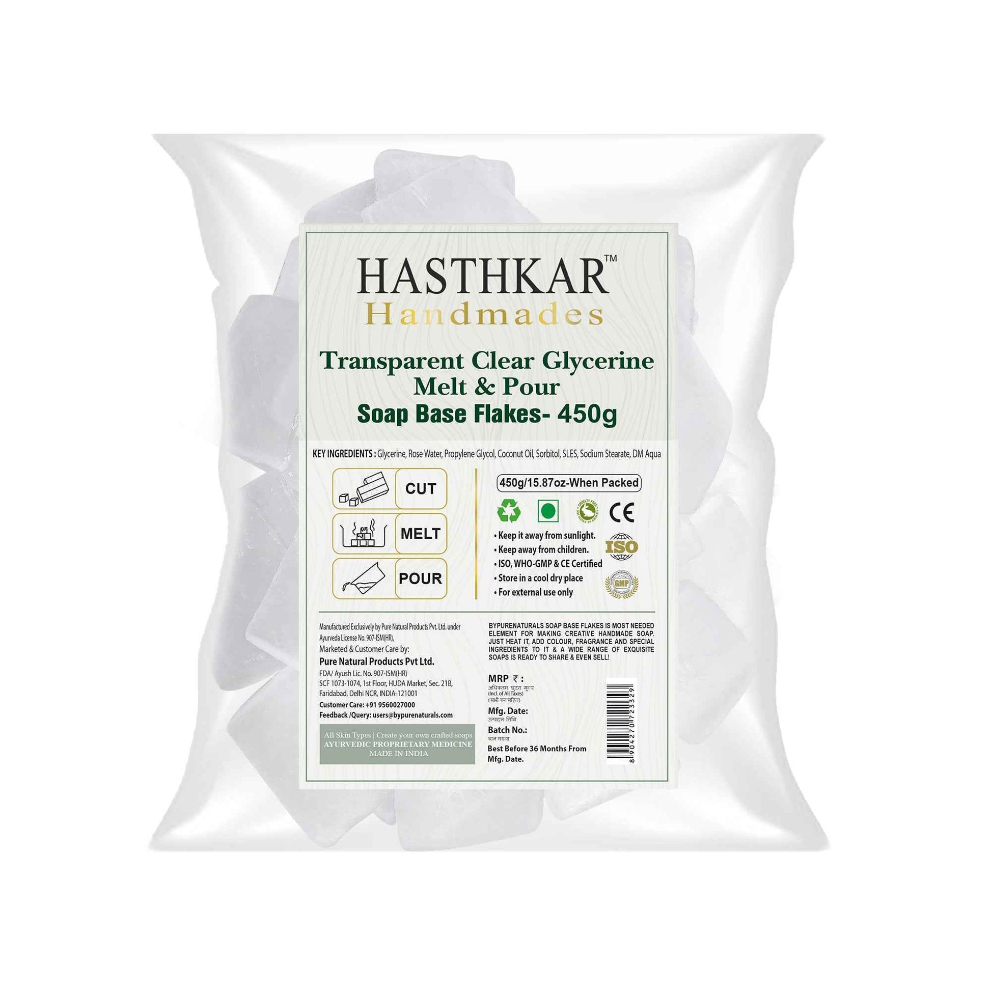Hasthkar Clear Glycerine Soap Base Flakes- 450gm