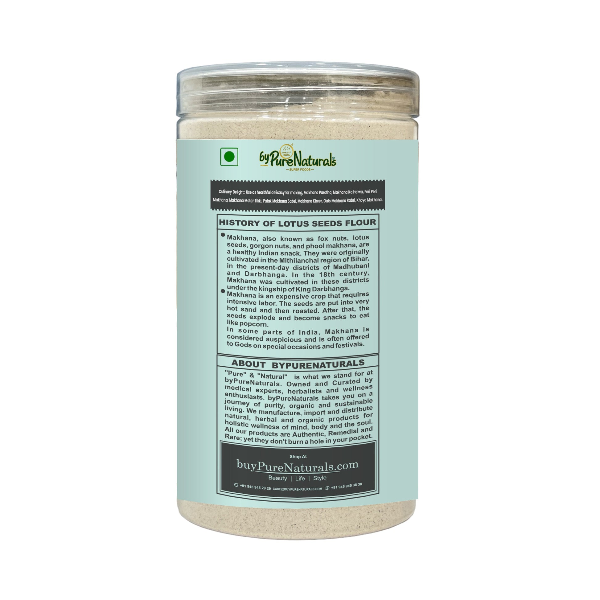 byPureNaturals Gluten Free Makhana Atta (Fox Nuts Flour)- 300 Gm - BuyPureNaturals