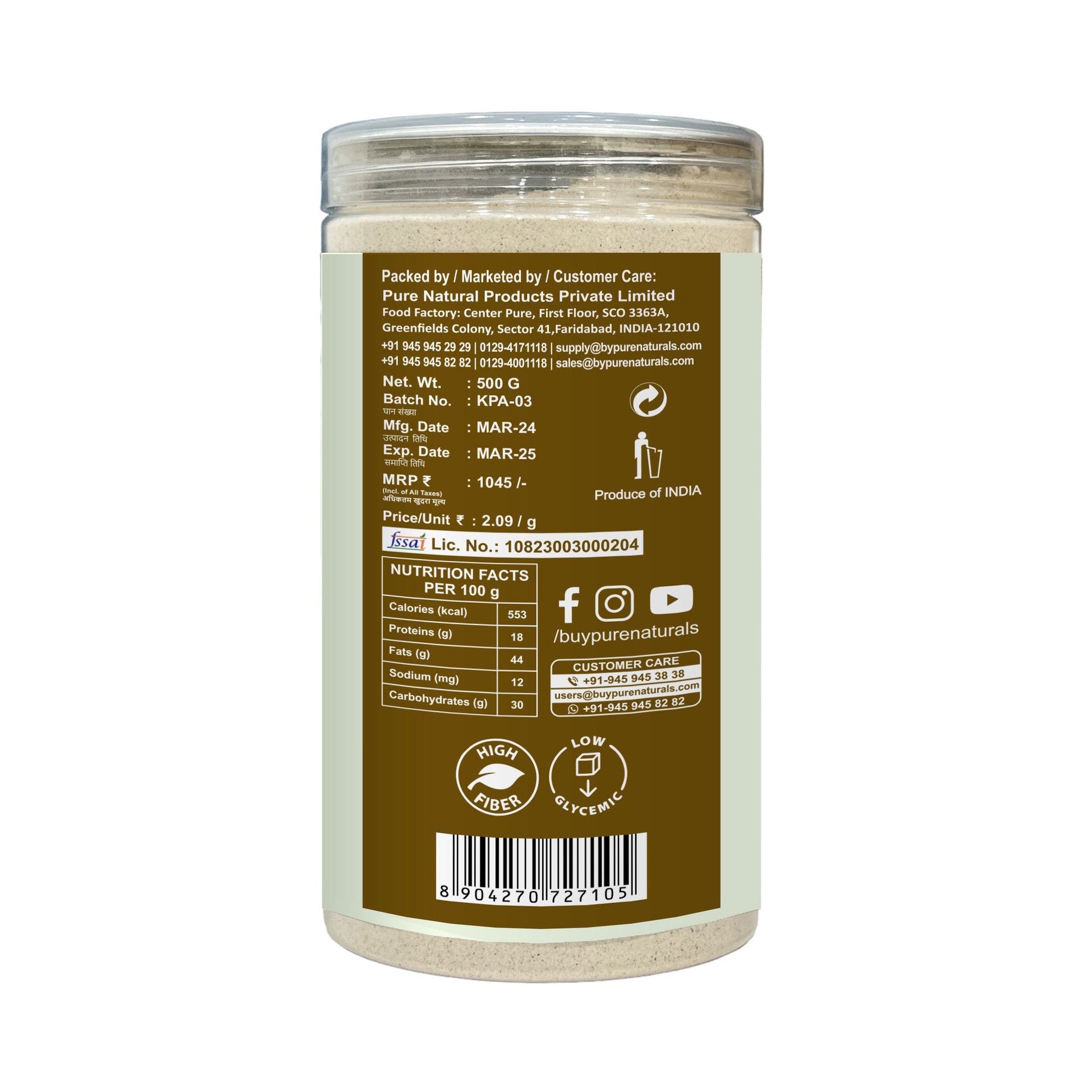 byPureNaturals Gluten Free Kaju Atta (Cashew Flour)- 500 Gm - BuyPureNaturals