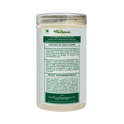 byPureNaturals Gluten Free Soy Atta (Soybean Flour)- 500 Gm - BuyPureNaturals