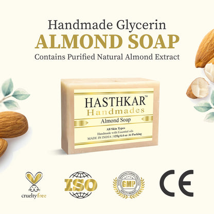 Hasthkar Handmade Glycerine Almond Soap- 125gm - BuyPureNaturals