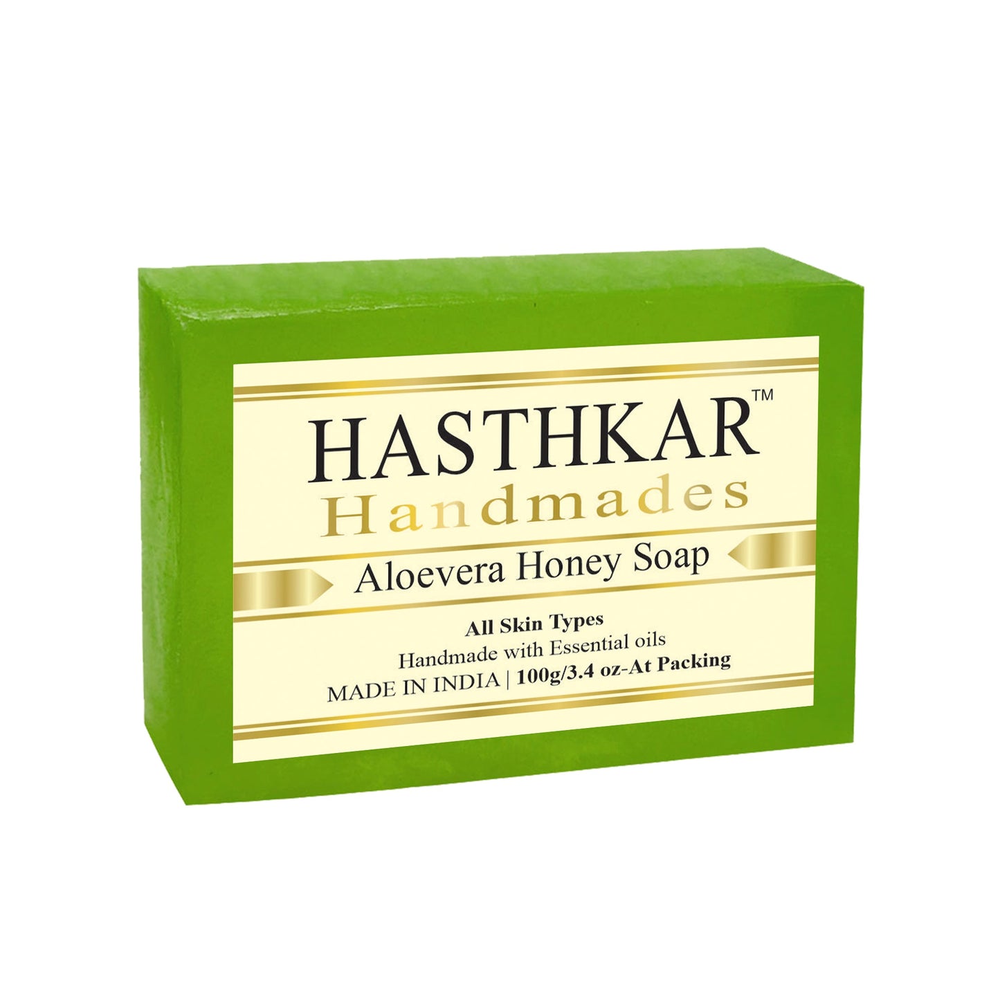 Hasthkar Handmade Glycerine Aloevera Honey Soap- 100gm - BuyPureNaturals