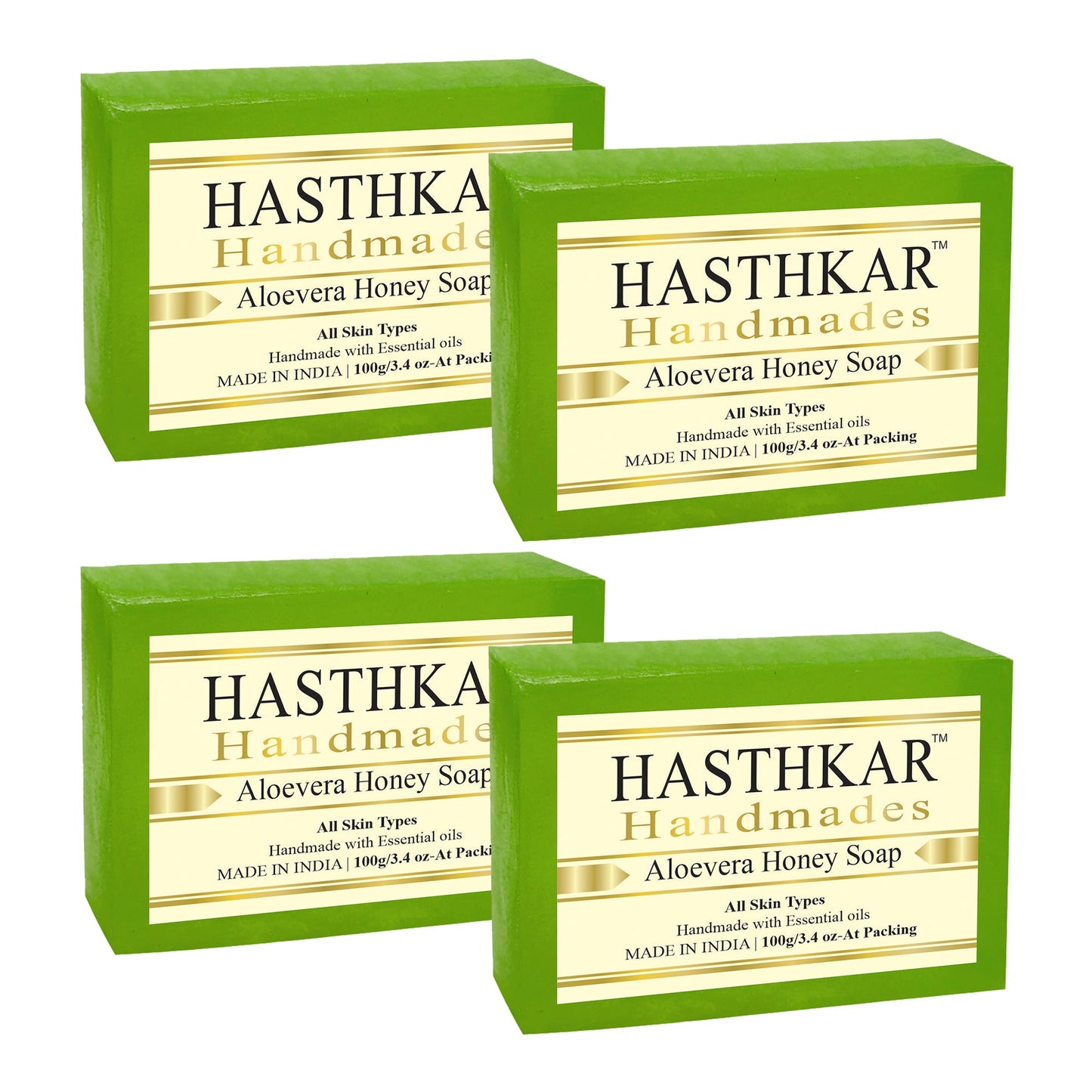 Hasthkar Handmade Glycerine Aloevera Honey Soap- 100gm - BuyPureNaturals