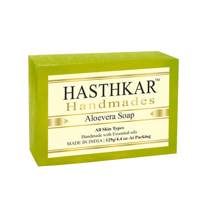 Hasthkar Handmade Glycerine Aloevera Soap - 125gm - BuyPureNaturals