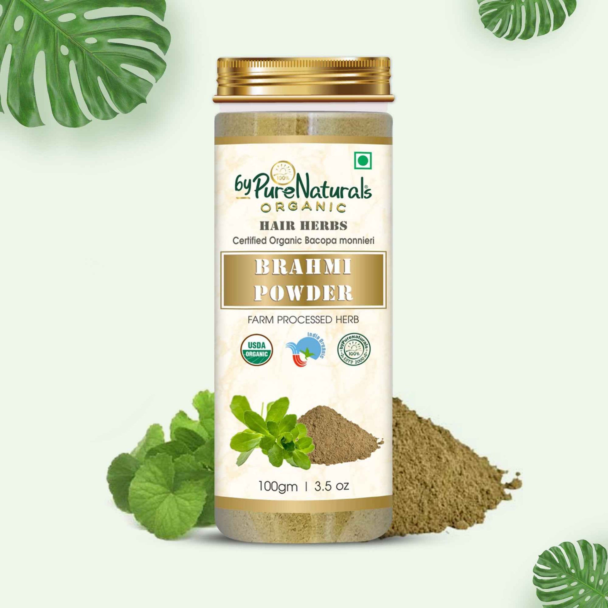 byPureNaturals 100% Organic Brahmi Powder- 100 Gm