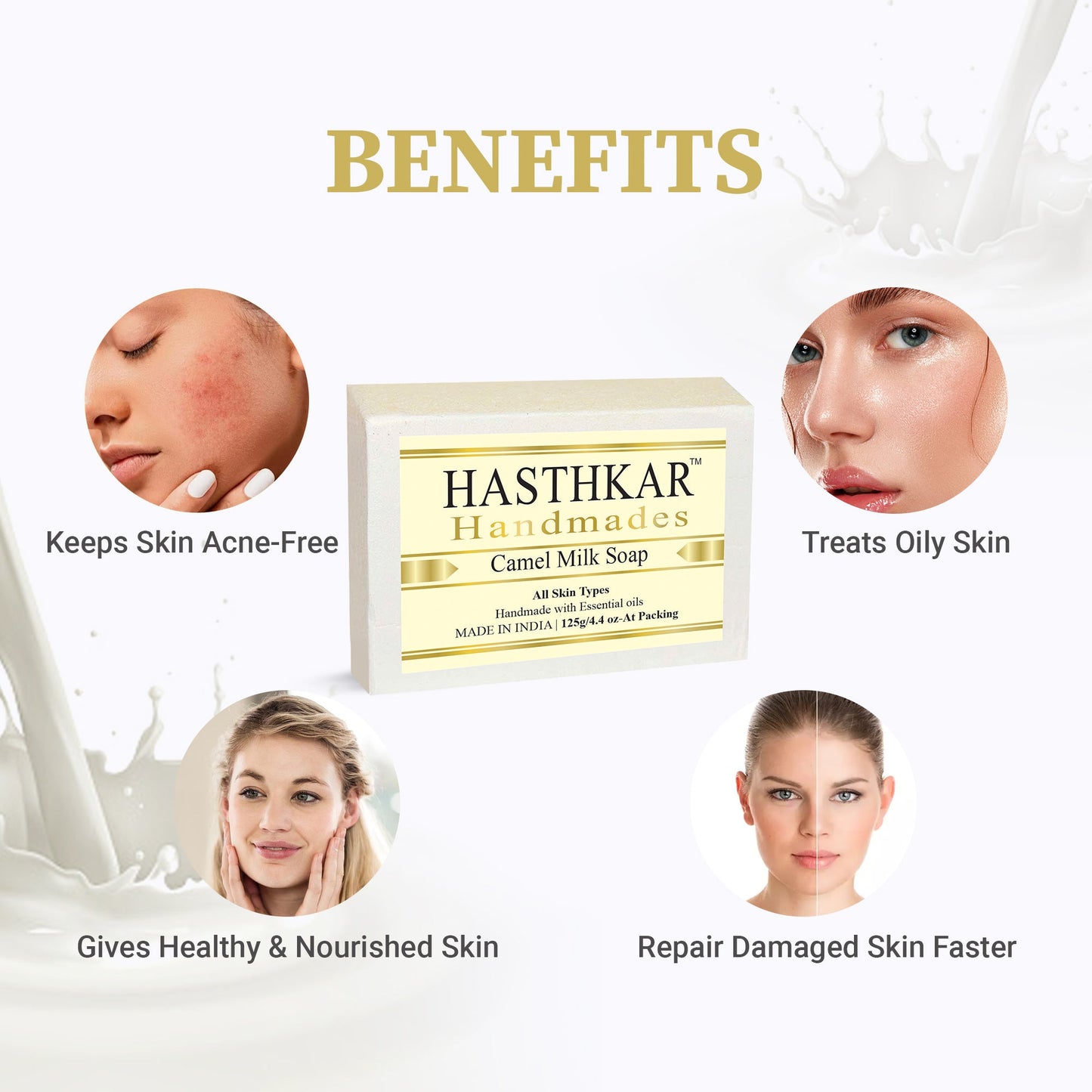 Hasthkar Handmade Glycerine Camel Milk Soap- 125gm - BuyPureNaturals