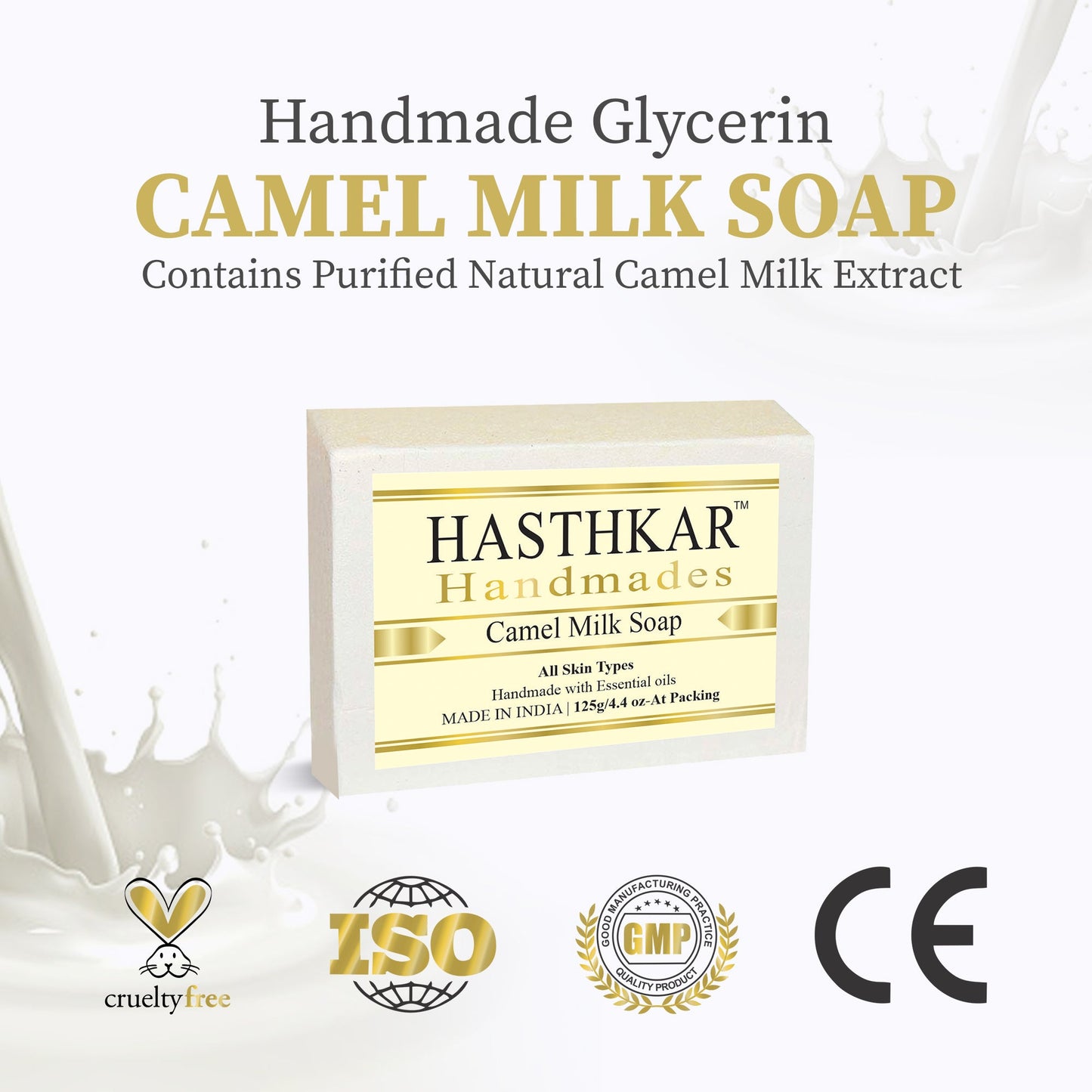 Hasthkar Handmade Glycerine Camel Milk Soap- 125gm - BuyPureNaturals