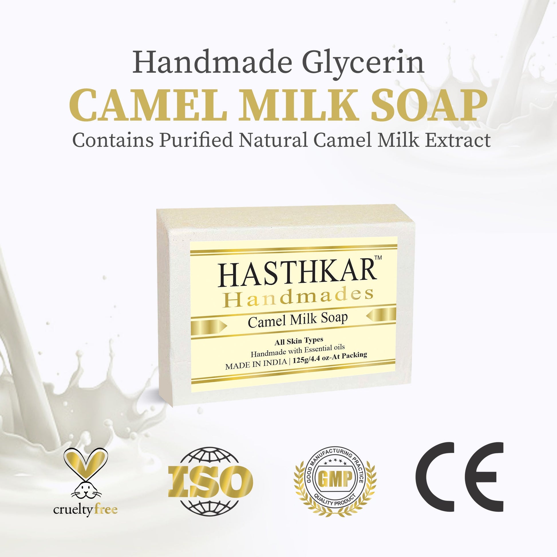 Hasthkar Handmade Glycerine Camel Milk Soap- 125gm - BuyPureNaturals