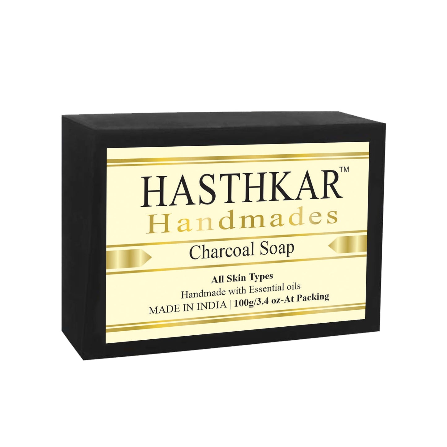 Hasthkar Handmade Glycerine Charcoal Soap- 100gm - BuyPureNaturals