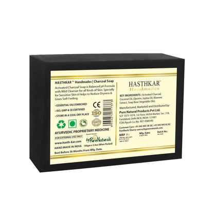 Hasthkar Handmade Glycerine Charcoal Soap- 100gm - BuyPureNaturals