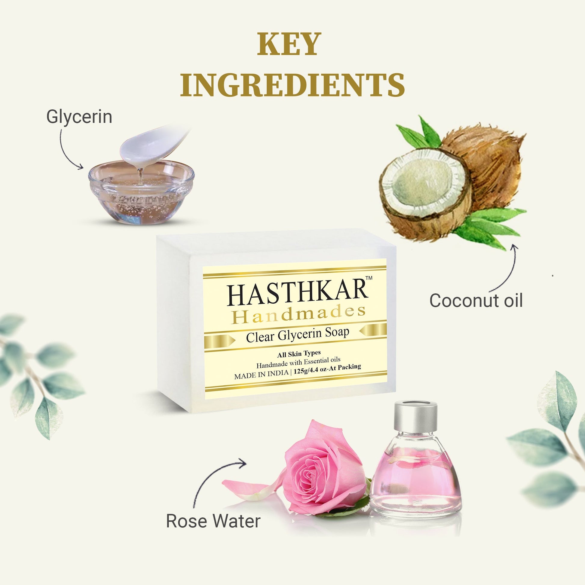 Hasthkar Handmade Clear Glycerine Soap- 125gm - BuyPureNaturals
