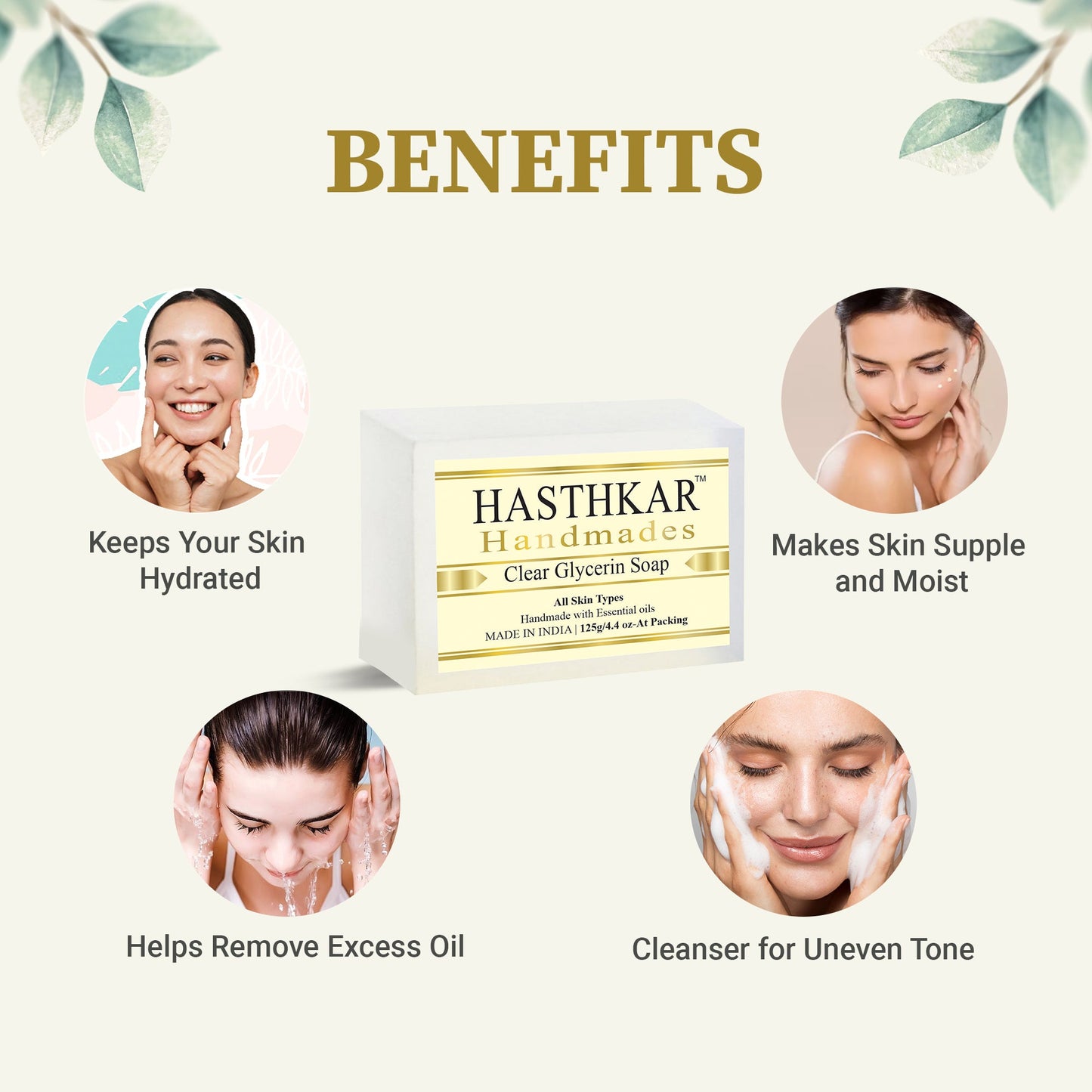 Hasthkar Handmade Clear Glycerine Soap- 125gm - BuyPureNaturals