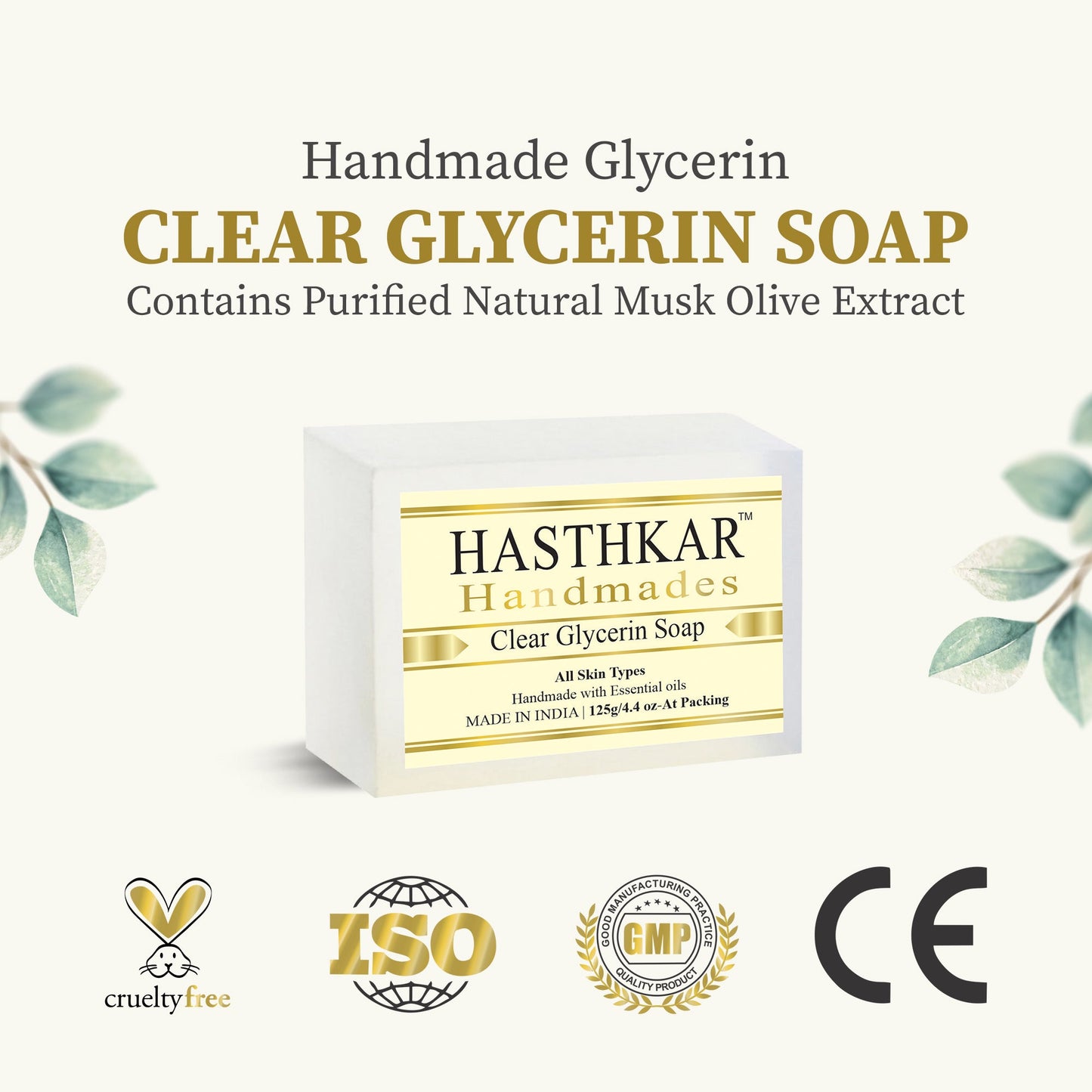 Hasthkar Handmade Clear Glycerine Soap- 125gm - BuyPureNaturals