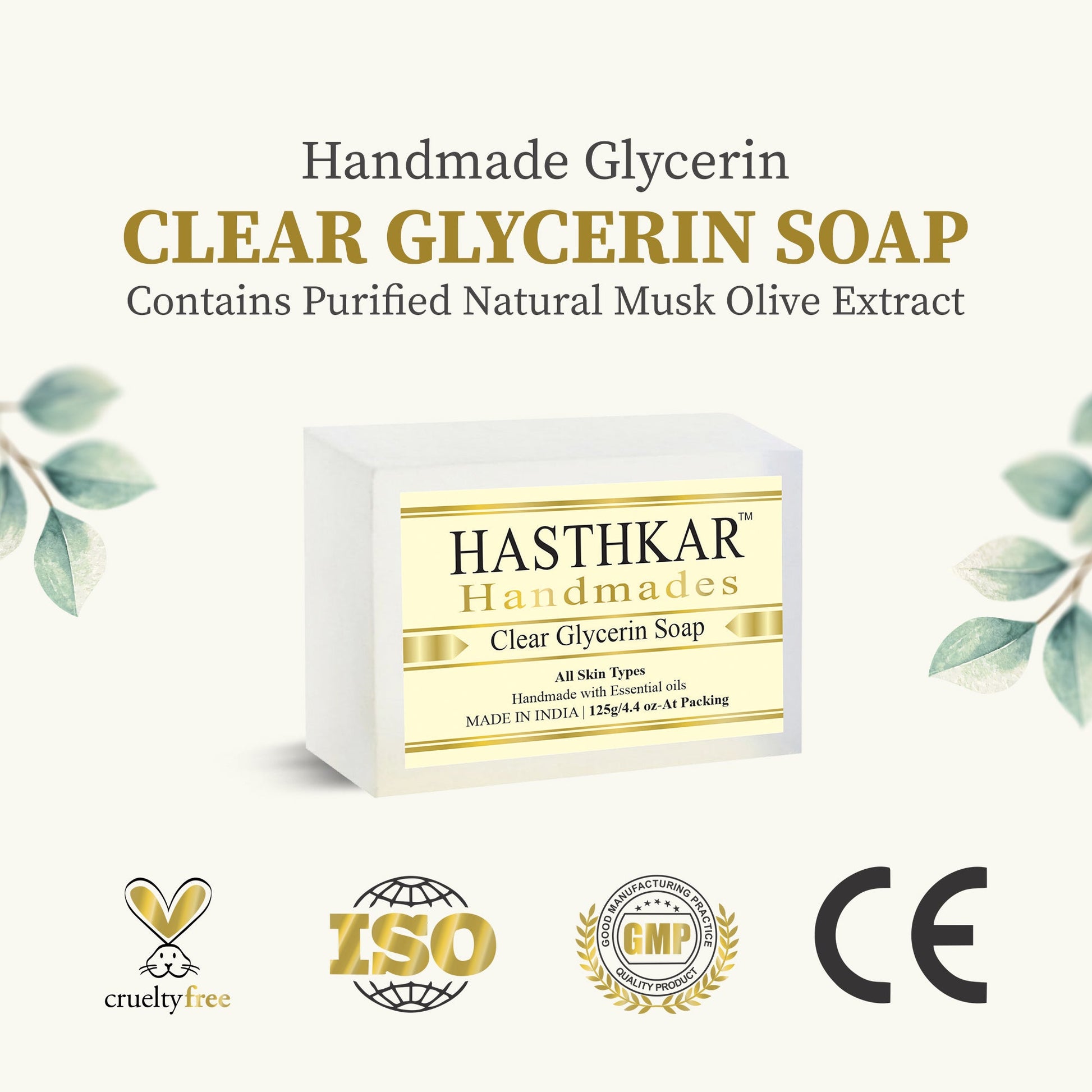 Hasthkar Handmade Clear Glycerine Soap- 125gm - BuyPureNaturals