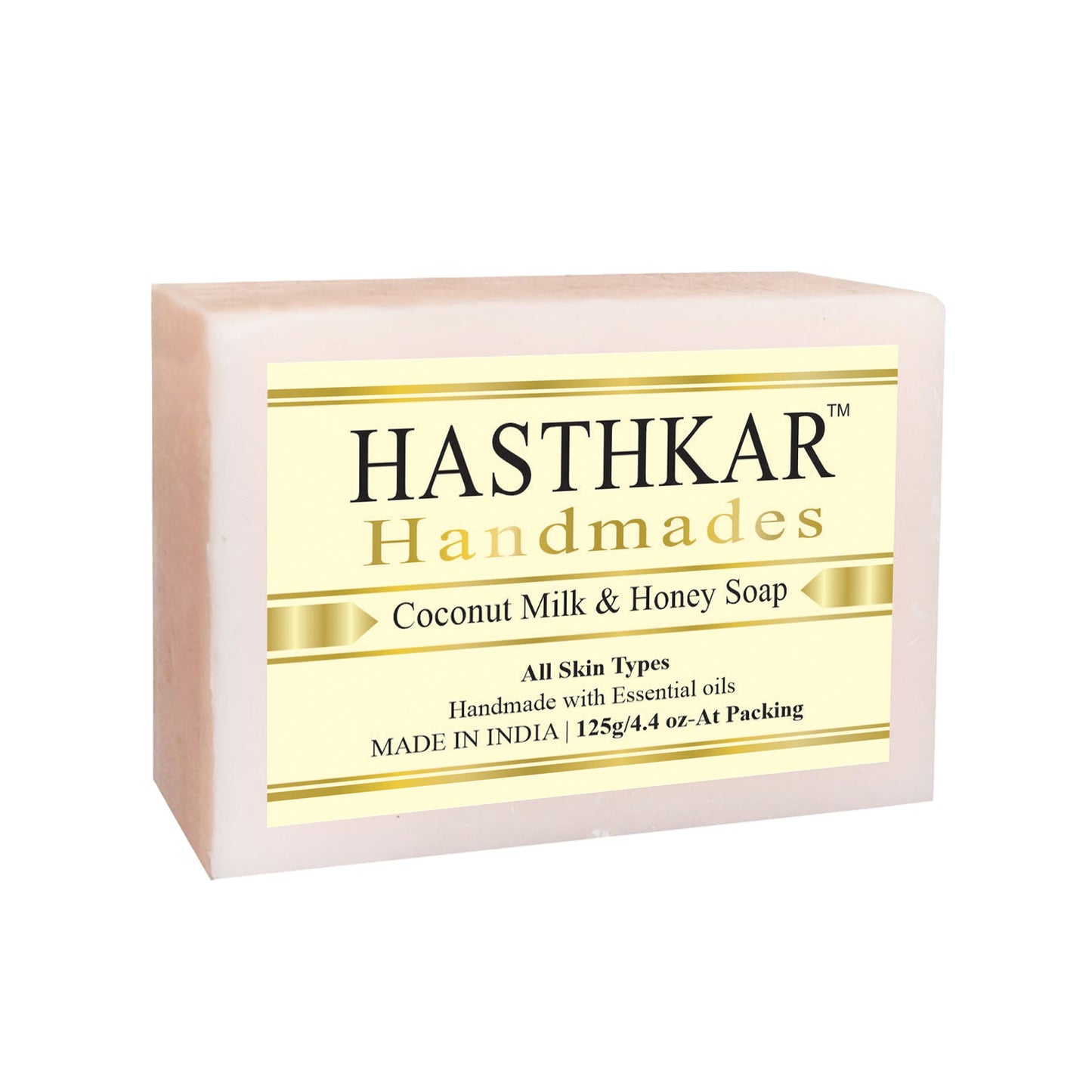 Hasthkar Handmade Glycerine Coconut Milk & Honey Soap- 125gm - BuyPureNaturals
