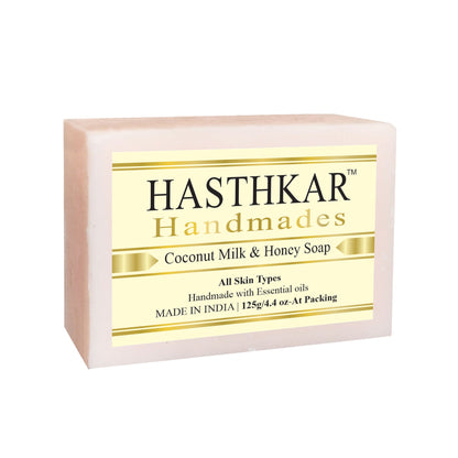 Hasthkar Handmade Glycerine Coconut Milk & Honey Soap- 125gm - BuyPureNaturals
