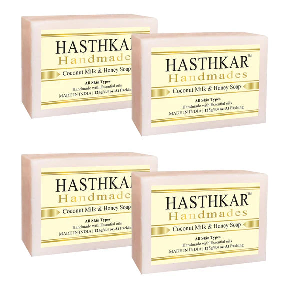 Hasthkar Handmade Glycerine Coconut Milk & Honey Soap- 125gm