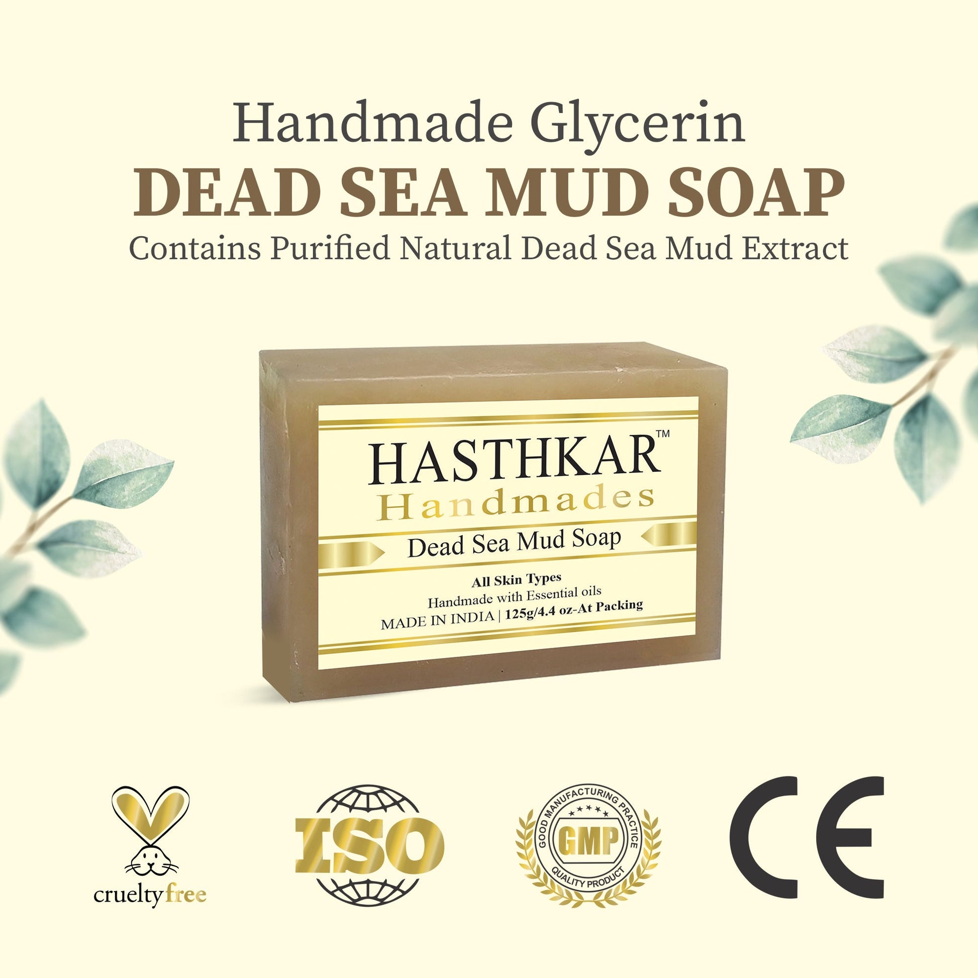 Hasthkar Handmade Glycerine Dead Sea Mud Soap- 125gm - BuyPureNaturals