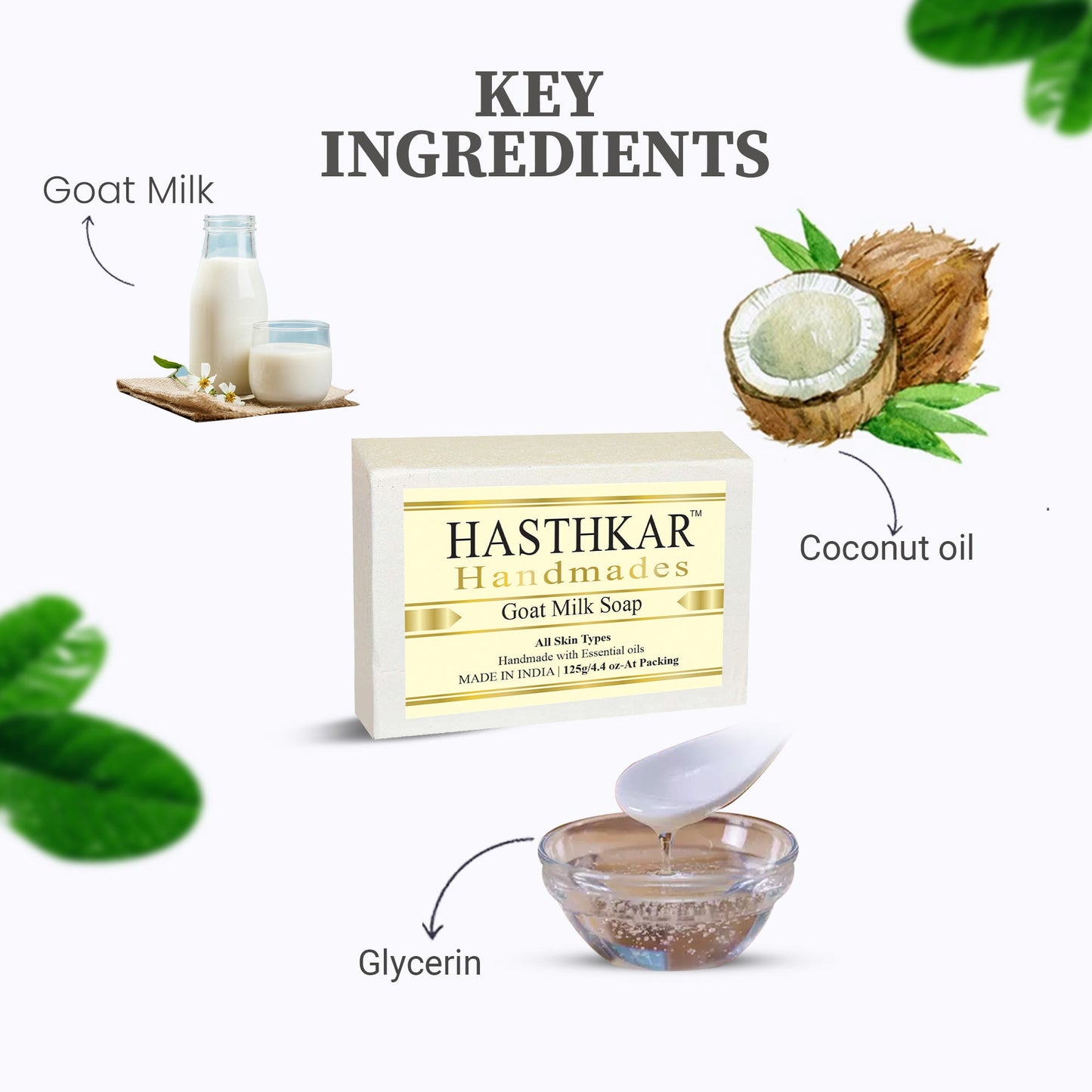 Hasthkar Handmade Glycerine Goat Milk Soap- 125gm - BuyPureNaturals