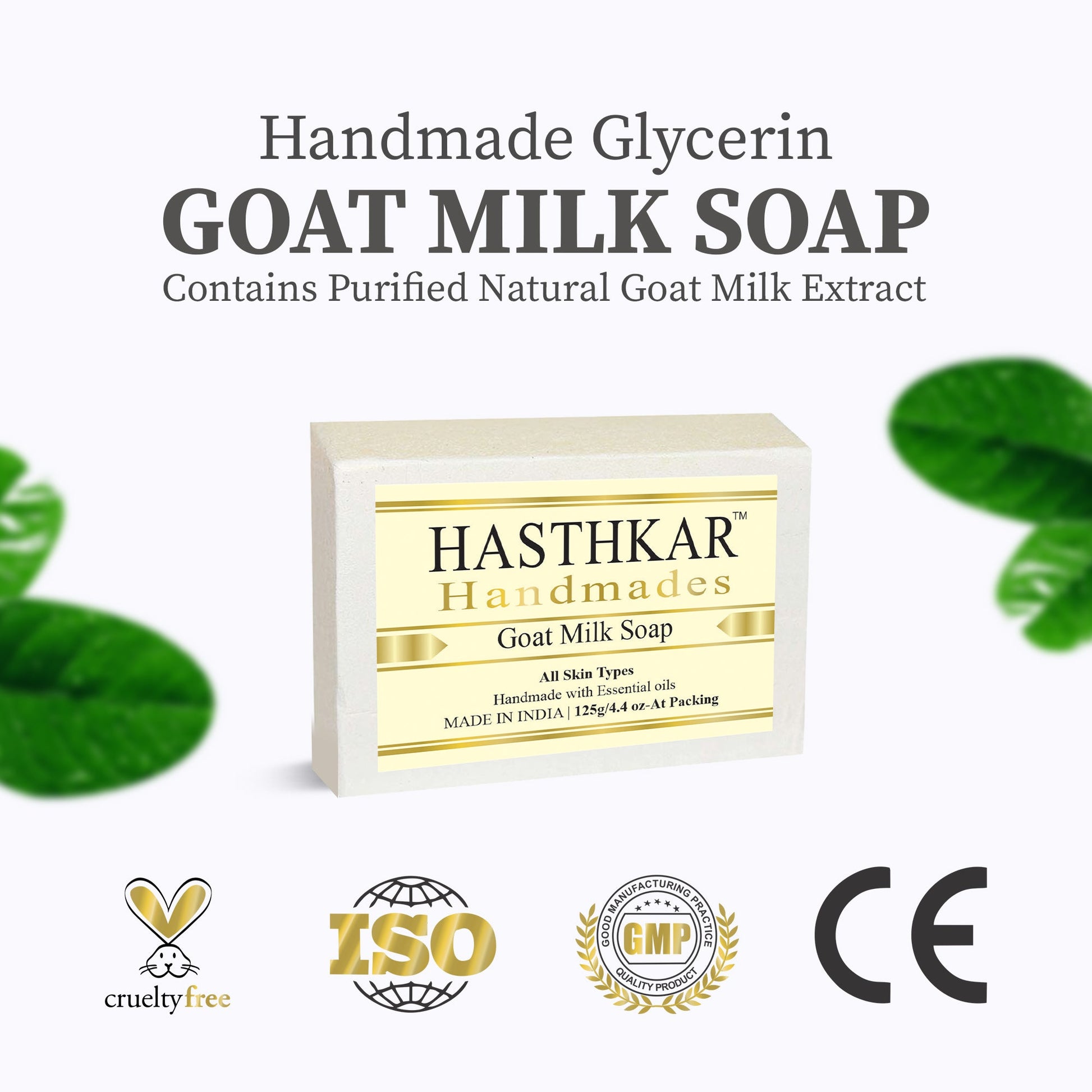 Hasthkar Handmade Glycerine Goat Milk Soap- 125gm - BuyPureNaturals