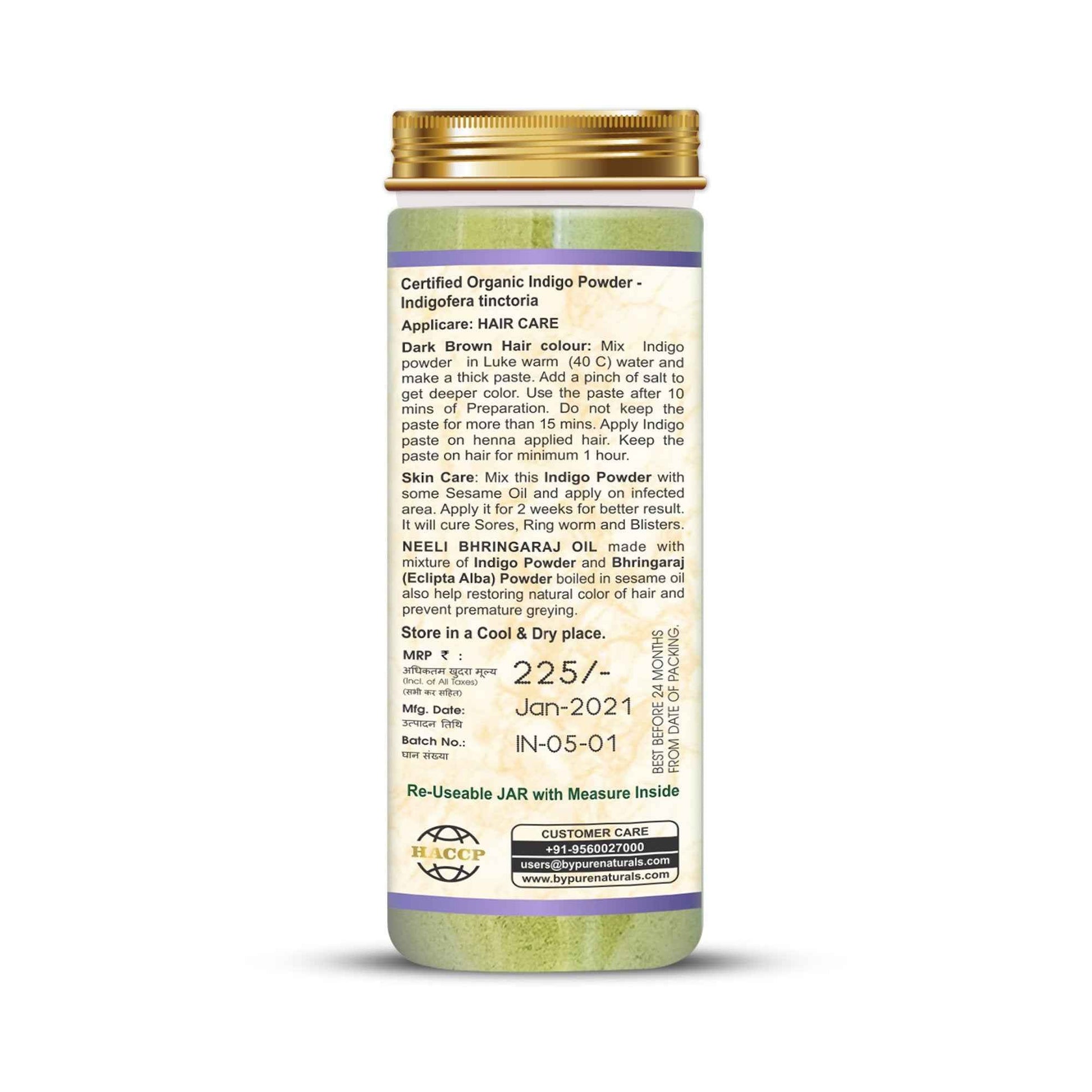 byPureNaturals 100% Organic Indigo Powder- 100 Gm