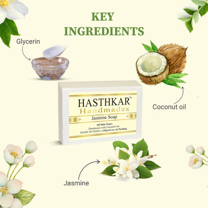 Hasthkar Handmade Glycerine Jasmine Soap- 125gm - BuyPureNaturals
