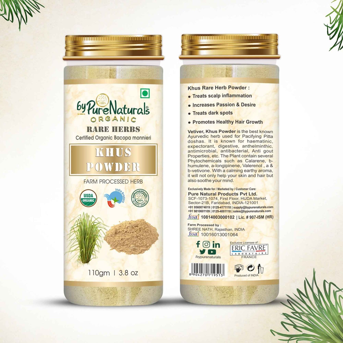 byPureNaturals 100% Organic Khus Powder- 110 Gm