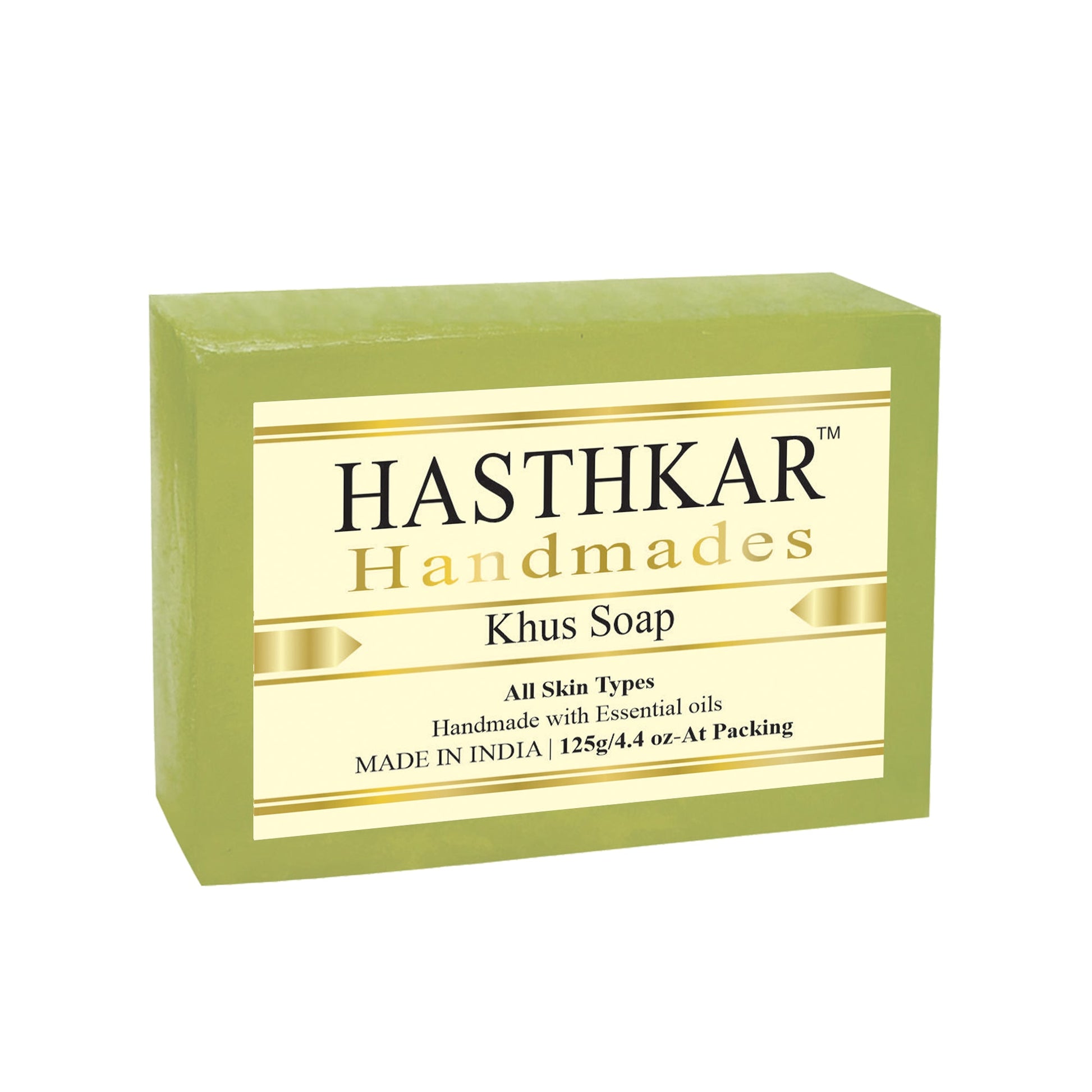 Hasthkar Handmade Glycerine Khus Soap- 125gm - BuyPureNaturals