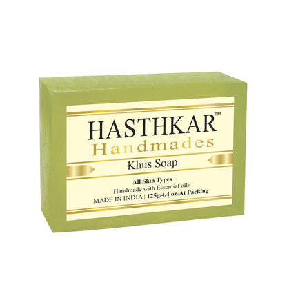 Hasthkar Handmade Glycerine Khus Soap- 125gm - BuyPureNaturals
