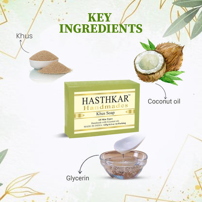 Hasthkar Handmade Glycerine Khus Soap- 125gm - BuyPureNaturals