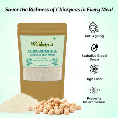 byPureNaturals Gluten Free Mattra Chikpeas Atta (Garbanzo Bean Flour)- 250 Gm - BuyPureNaturals