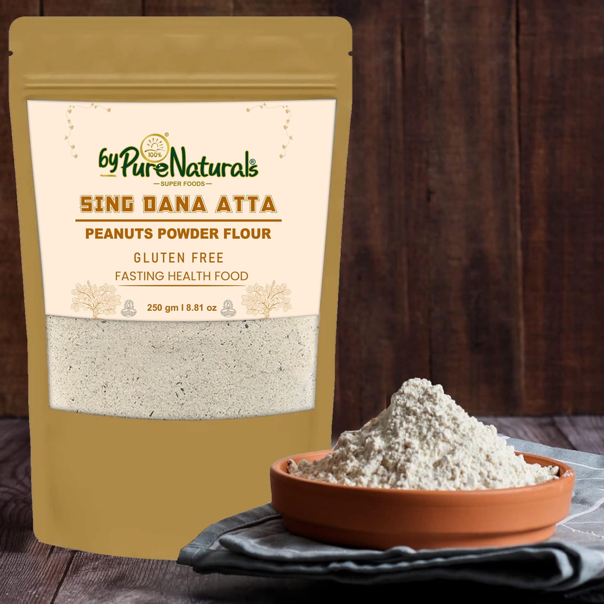 byPureNaturals Gluten Free Sing Dana Atta (Peanuts Flour)- 250 Gm - BuyPureNaturals