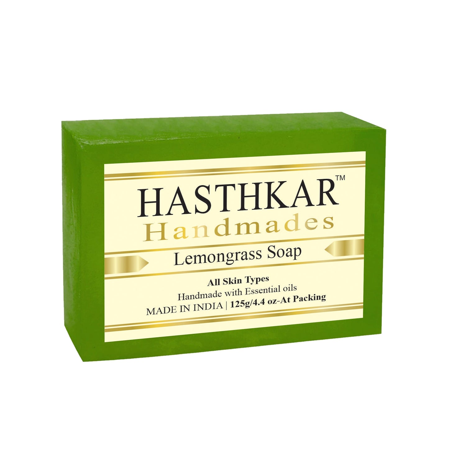 Hasthkar Handmade Glycerine Lemon Grass Soap- 125gm - BuyPureNaturals