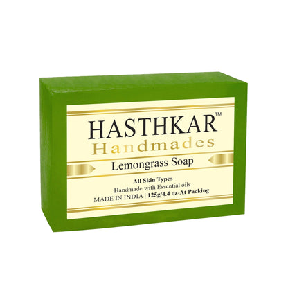 Hasthkar Handmade Glycerine Lemon Grass Soap- 125gm - BuyPureNaturals