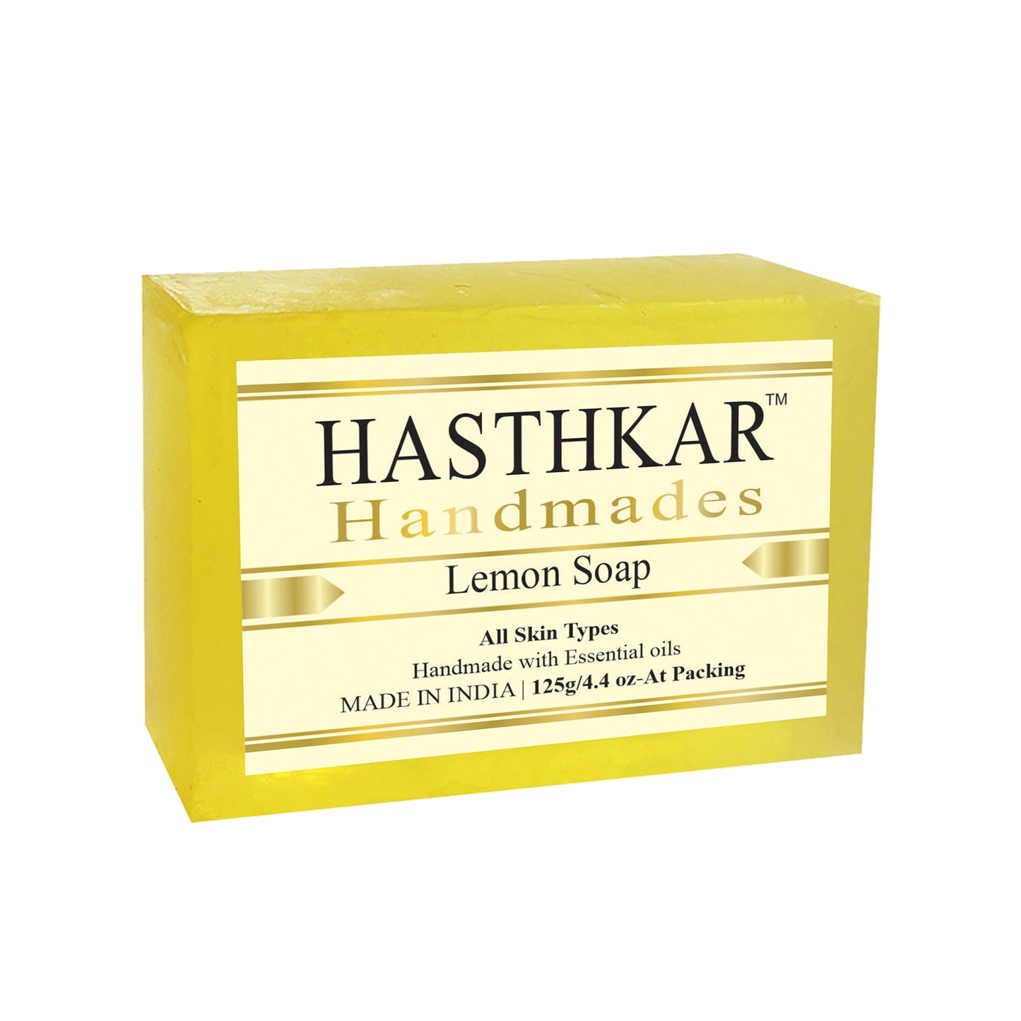 Hasthkar Handmade Glycerine Lemon Soap- 125gm - BuyPureNaturals